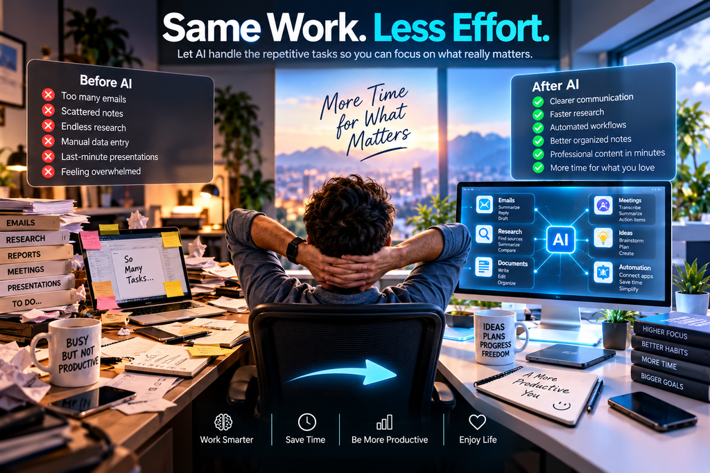 AI tools that save time by automating repetitive tasks and improving productivity