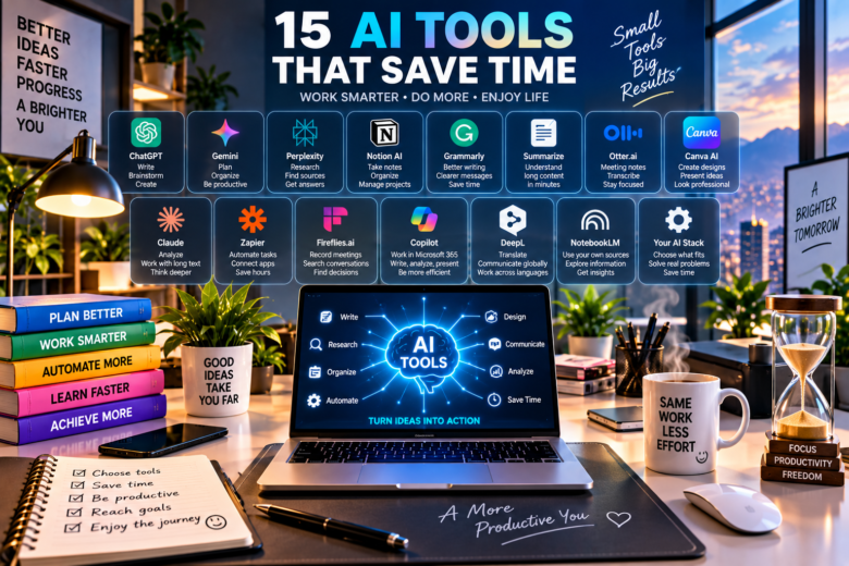 15 AI tools that save time for smarter work, automation, research and productivity