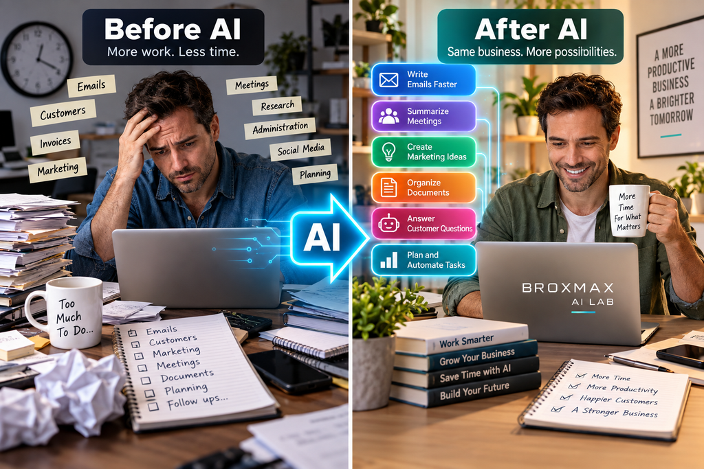 AI tools for small businesses automating emails, meetings, customer service, marketing and daily tasks